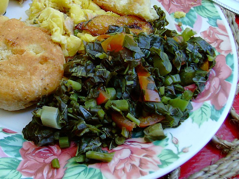 Jamaican Callaloo with Bammy