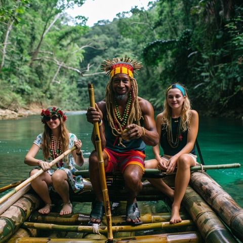 Bamboo Rafting in Jamaica